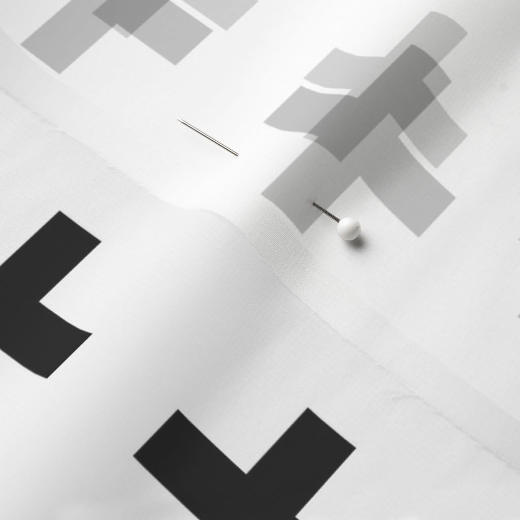 Spoonflower Fabric - Black White Plus Cross Swiss Printed on Chiffon Fabric by The Yard - Sewing Fashion Apparel Dresses Home Decor