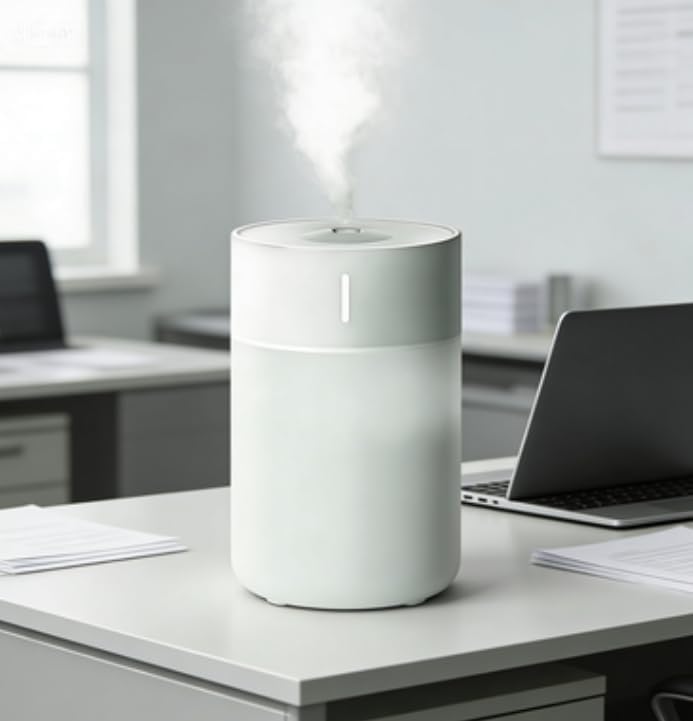 Miniatura 3 de Humidificador de escritorio con niebla fría, diseño compacto, color blanco