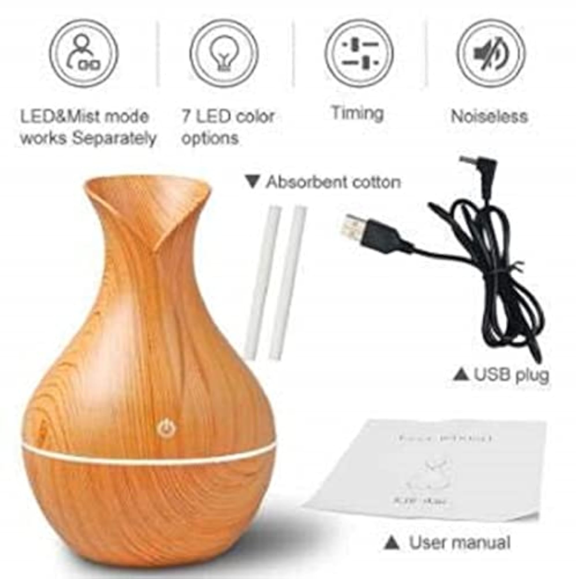 Wooden Aroma Humidifier, Multi Color