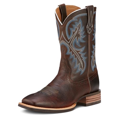 Ariat Mens Quickdraw Western Boot Brown Oiled Rowdy 10 Wide