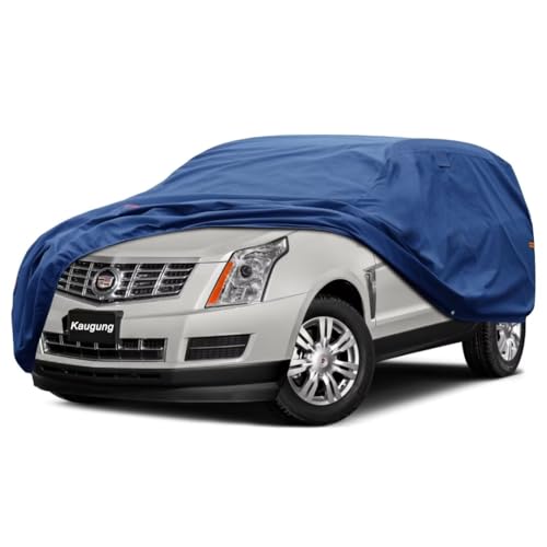 Image of Kaugung Heavy Duty SUV Cover Custom Fit for Cadillac SRX (2003-2009),SUV Car Cover Waterproof All Weather with Anti-Theft Lock,Sun, Rain, Dust & Snow Protection.(USA Warehouse,Within 3-7 Days)