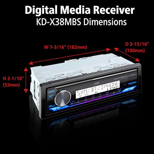 JVC KD-X38MBS Car & Marine Digital Media Receiver with Bluetooth, USB, SiriusXM Ready, Compatible with Amazon Alexa, Conformal Coated PCB - Image 6
