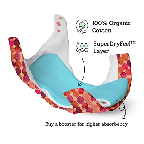 Image of SuperBottoms UNO Freesize Cloth Diaper | Cloth diaper for babies 0 to 3 years | Washable & Reusable cloth diaper | Comes with cloth diaper inserts | 1 Organic cotton Soaker (Lil Crush)