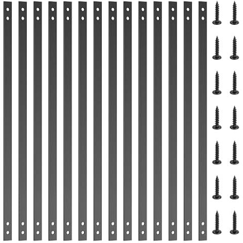 Akenow 51 Pack Deck Balusters for Deck Railing, 36"X1" Heavy Duty Cast Iron Stair Railing, Flat Straight Baluster with Screws, Compatible with Wood & Composite Deck for Porch, Fence, Patio Cover