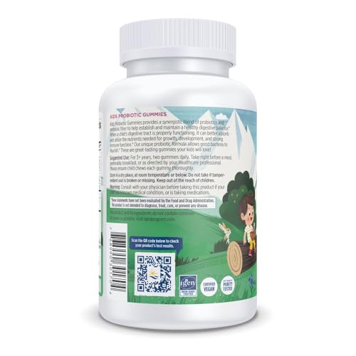 Nordic Naturals Kids Nordic Flora Probiotic Gummies With Prebiotics | 1.5 Billion Cfu Plus Prebiotic Fiber, Bacillus Coagulans | Prebiotic & Probiotic Supplement | Vegan Merry Berry Punch 60 Gummies