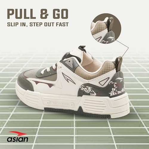 Image of ASIAN Lifestyle-02 Men's Stylish Sneakers | Comfortable Sporty Sneakers with PU Upper & Cushioned Insole | Ideal for Gym, Walk, Travel, & Casual Wear