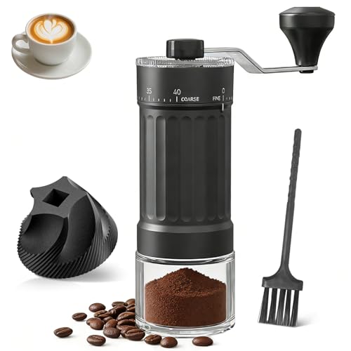 ☕️【MACINA CONICA IN CERAMICA PREMIUM】: Progettata per un caffè perfetto. A differenza delle macine in metallo che si surriscaldano e alterano il sapore, il nostro avanzato nucleo di macinazione in ceramica offre una macinatura più fredda e uniforme, preservando gli oli e l'aroma delicati del caffè. Per i veri amanti del caffè che non scendono a compromessi sulla qualità.