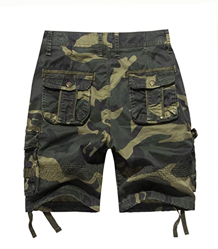 Foursteeds FSASH0097AO-2 Women Camouflage Cargo Shorts Athletic Cotton Multi-Pocket Capri Casual Summer Shorts Army Green Camo Us 2 thumb #1
