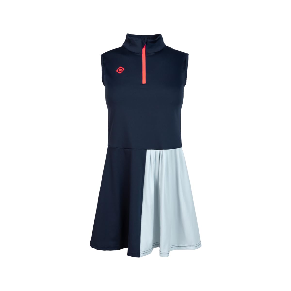Izas Idaho Vestido de Padel para Mujer Elástico con Falda Plisada y Cuello con Cremallera. Prenda Deportiva Transpirable y de Secado Rápido con Bolsillos