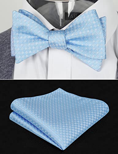 Image of Alizeal Mens 2pcs Solid Self-tied Bow Tie Set