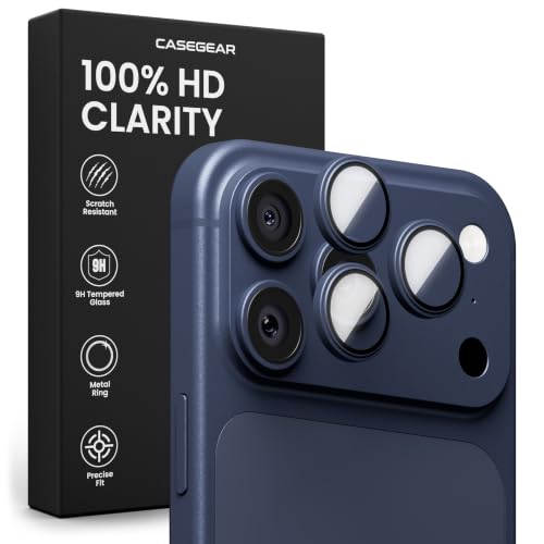 Image of CASEGEAR Clear Pro Camera Lens Protector Compatible With iPhone 17 Pro Max | HD Clarity | Scratch Resistant | Complete Coverage | Easy Installation | Deep Blue