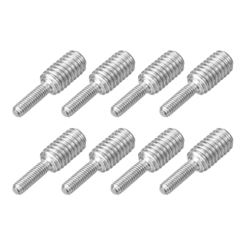 sourcing map M3x10mm to M6x10mm Double End Threaded Stud Screw Bolt, 8Pcs 304 Stainless Steel Thread Reducer Adapter for Furniture Machinery Assembly Fastener