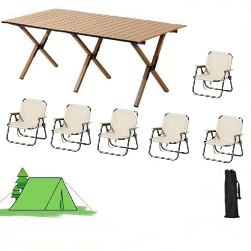 Mesa Camping Plegable Aluminio para Exteriores (Tipo Enrollable) Mesa Pícnic Ligera con Bolsa De Transporte Ideal para Reuniones Aire Libre Barbacoas Patio Trasero Pícnics Y La Playa