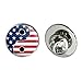 USA Patriotic Yin and Yang American Flag Metal 0.75