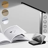 candyfouse LED Desk Lamp with Touch Control, Reading Lamp, 3 Color Modes No Flicker, Foldable Table