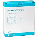 aposito biatain silicone biatain apósitos adhesivos de espuma de silicona (10 cm x 10 cm), 10 apósitos