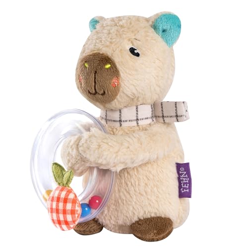 Hochet Capybara Fehn, la peluche d'éveil idéale pour la poussette et le lit