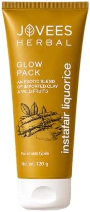 Jovees Herbal Glow Face Pack for Tan Removal & Brightening | Clay Face Mask to Clean Pores, Remove Blackheads & Dark Spots | Hydrating Face Pack for All Skin Types - 120g