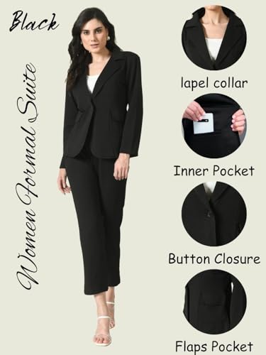 Image of Women's Cotton Blend Printed Blazer Pant and Camisole Set | 3-Piece Formal & Casual Office Wear Suit | Stylish Western Outfit for Business, Party & Daily Use