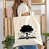 AILOONG Canvas Tote Bag Open Book Flock Of Birds Learning Library 12 oz thick fabric Replaces school bag 35x40cm Large #1