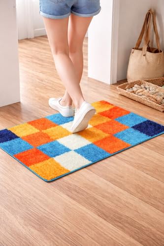 Image of Door Mat | Water Absorbent, Anti-Skid, Machine Washable Floor Mat | Soft Microfiber Carpet for Home, Living Room & Bedroom | Premium Decorative Mat (1 Door Mat, Rectangular)