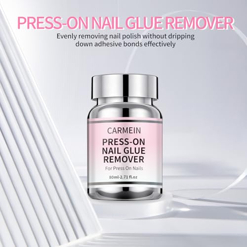 Image of Press-On Nail Glue Remover, 80ml /2.71 fl.oz, Separate Bottles Design (Leak-Proof), 5-Second Quick Debond, Paraben-Free, No Spray Formula- Limited Effect on Gel Nails