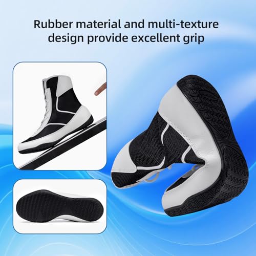 Image of Wrestling Boxing Boots Wide for Men Youth High Top Non-Slip | Comfortable Breathable Lightweight for Competition & Training