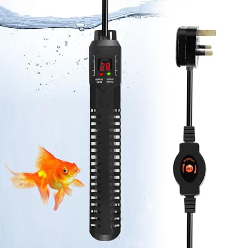 Neulriscn Aquarium Heater 500W Fish Tank Heater with External Temperature Controller Submersible Fish Tank Heaters with LED Digital Display Overheat Protection & Auto-Off for Fishtank up to 250L
