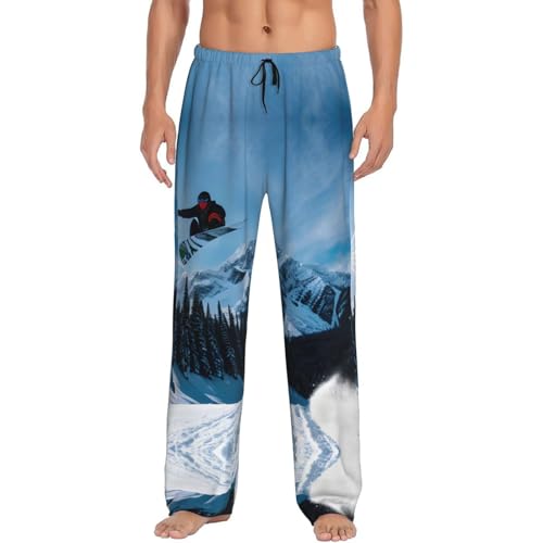 Pantalon de pyjama homme snowboard noir grande taille XXXL confortable à jambes larges