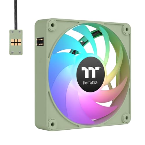 Image of Thermaltake CT140 EX ARGB Sync PC Cooling Fan Matcha Green (3-Fan Pack), Magnetic Connection, 5V Motherboard Sync, 16.8 Million Colors 9 Addressable LEDs, 140 mm Case /Radiator Fan, CL-F197-PL14MG-A