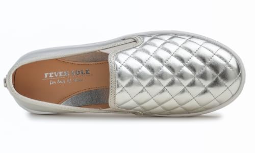 Image of FEVERSOLE Women's Casual Slip On Sneaker Comfort Quilted Loafer Flats