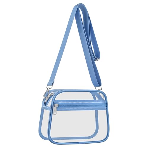 Image of Clear Bag for Stadium Events Clear Sports Fan Handbags Purses with Adjustbale Strap for Concerts Festivals Game Day