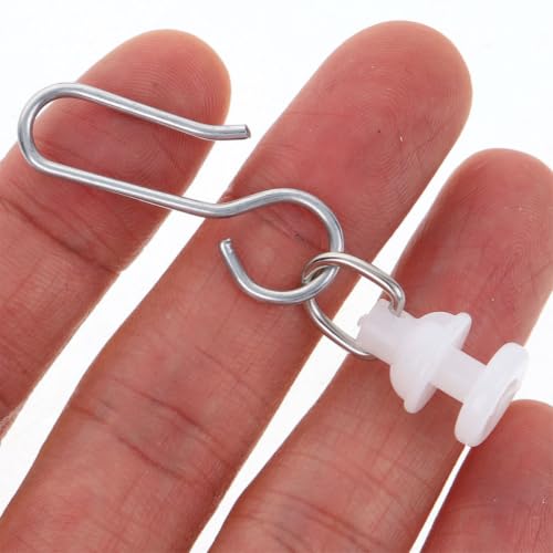 Ganchos para cortinas resistentes de metal y plástico TOYANDONA para riel, 200 uds 5