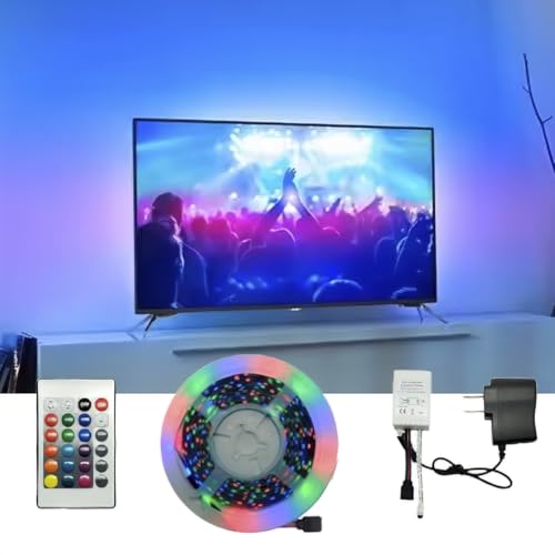 16.4ft RGB 270 Super Bright LED Strip Light, High Density LED Strip, Multicolor TV Backlight, Indoor Decoration, Bedroom, Kitchen, Family Room, 24 Key Remote Controller (1)