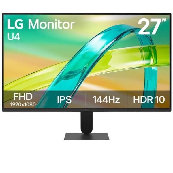 LG Monitor 27U411B-B - 27'', FHD (1920 x 1080), IPS, 144 Hz, 16:9, Negro | FreeSync, sRGB 99%, Panel IPS, HDMI 2,0, Modo Lectura, Antiparpadeos