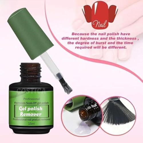 Image of COSTICA | 15ML Gel Nail Polish Remover | Professional Quick & Easy Remover in 2-3 Minutes, Acetone-free, Liquid | WITH PUSHER |