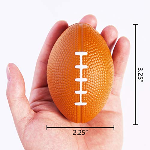 FUNNISM 12 Pack Mini Football Stress Balls,Squeeze Foam Soccer Ball for Stress/Anxiety Relief,Relaxation,Classroom Prize,School Carnival Reward,Superbowl and Kids Sports Birthday Party Favor Toy Gift