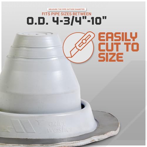 Image of Fasteners Plus #1 Round EPDM Metal Roof Pipe Flashing Boot (Fits 1 /4 inch - 2-1 /2 inch Pipe OD), White