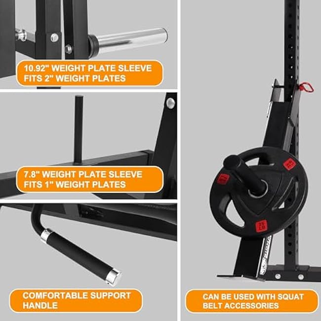 Leg Extension and Curl Machine, Adjustable Plate Loaded Lower Body Special Leg Machine with Squat Rack, Exercise Leg Muscles, Hamstring Curl Machine