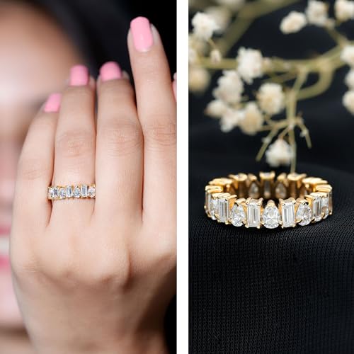 Certified Moissanite Full Eternity Wedding Anniversary Band Ring for Women (D-VS1 Quality) - With Jewelry Box2