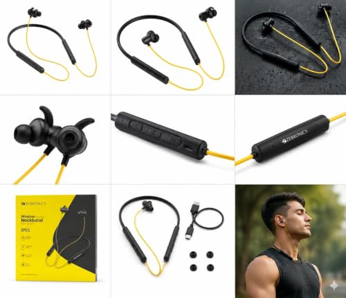 Image of Casora Wireless Neckband Bluetooth Headphones with Built-in Mic, 60H Playtime, IPX5 Water & Sweat Resistant, Bluetooth 5.3, Magnetic Earbuds, Lightweight Neckband Earphones for Sports & Workouts