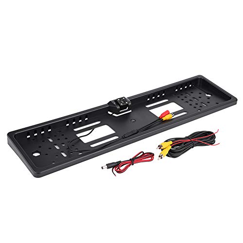 Caméra de Recul de Voiture à Vision Nocturne, Caméra de Recul de Voiture Grand Angle 170 ° avec Cadre de Plaque D'immatriculation 4 LED IR étanche pour...