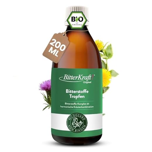 BitterKraft! Original BIO Bitterstoffe Tropfen 200 ml – nach Hildegard von Bingen – 9 erlesene Bitterkräuter - Verdauungsfördernd – hochdosierte Bittetropfen - 100% Natur – Vegan – Made in Germany