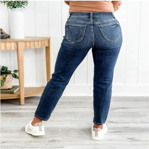 2025 Monroe Mid-Rise Vintage Wash Boyfriend Fit Jeans, Cigarette Pants for Women, Distressed Skinny Jeans for Women4