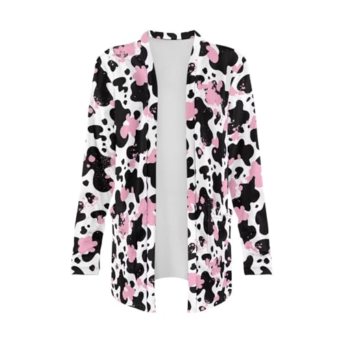 Image of Women's Open Front Cardigan Long Sleeve Loose Sweater Lightweight Soft Cardigan Jackets