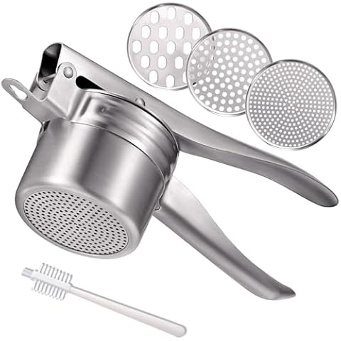 Potato Ricer, AMOHEE 15oz Large Stainless Steel Potato Masher Heavy Duty Ricer for Mashed Potatoes, Cauliflower, Yams Cover
