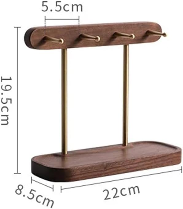 FMURY Black Walnut Wood Storage Rack Solid Wood Jewelry Box Entryway Key Storage Rack Entryway Shelf