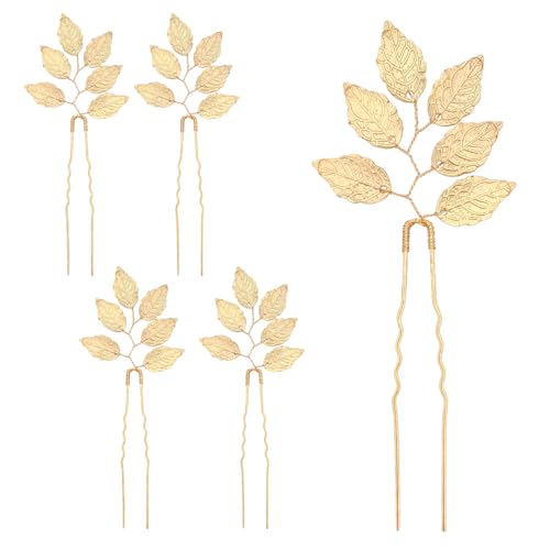 DIPZO Set de 5 Horquillas de Pelo Prestige Doradas, Accesorios para Cabello de Mujer, Clips Dorados para Bodas, Damas de Honor, Invitados y Peinados Recogidos