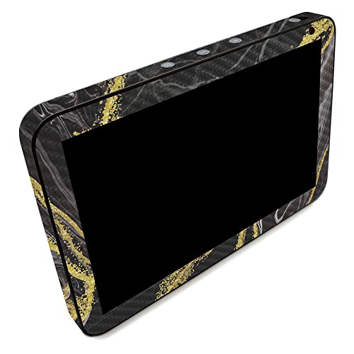 Image of MightySkins Carbon Fiber Skin Compatible with Amazon Echo Show 8 (Gen 2) - Black Marble Glitter | Protective, Durable Textured Carbon Fiber Finish | Easy to Apply
