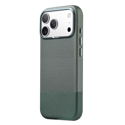 Étui en cuir véritable pour iPhone 17, protection magnétique mate fine en vert élégant
